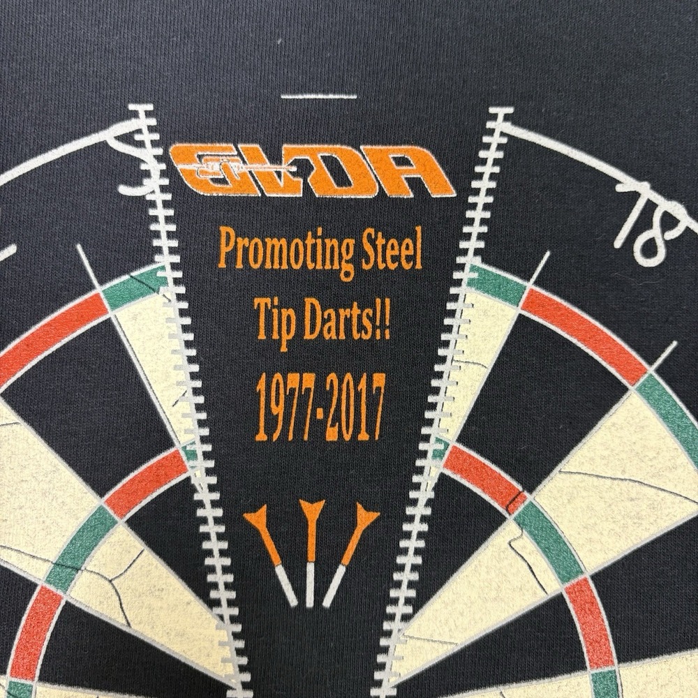 Vintage Style GVDA Darts Shirt Large Black Steel Tip Dartboard Tee Blokecore Bar - Picture 12 of 12